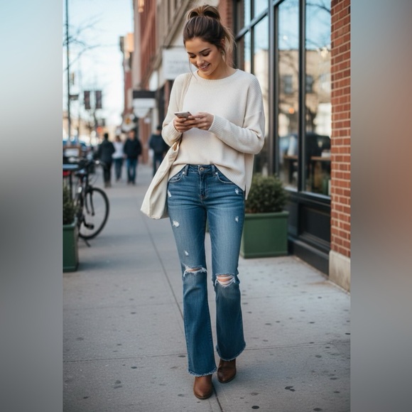 American Eagle Outfitters Denim - American Eagle Outfitters Artist Stretch Distressed Flare Jeans